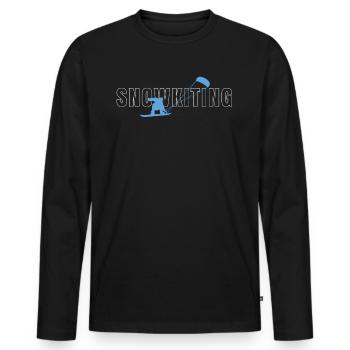 Snowkiting T-Shirt Geschenk - Männer Premium Bio Langarmshirt - Schwarz - Vorne - Nico (187cm)