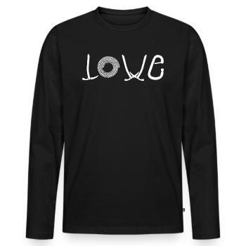 Love l’escalade de glace cadeau - T-shirt manches longues Premium bio Homme - noir - Devant - Nico (187cm)