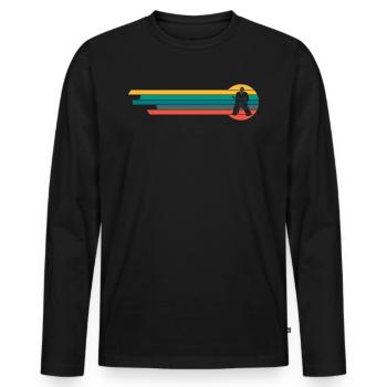 Vintage Retro Eishockey Geschenk Hockey Tormann - Männer Premium Bio Langarmshirt - Schwarz - Vorne - Nico (187cm)