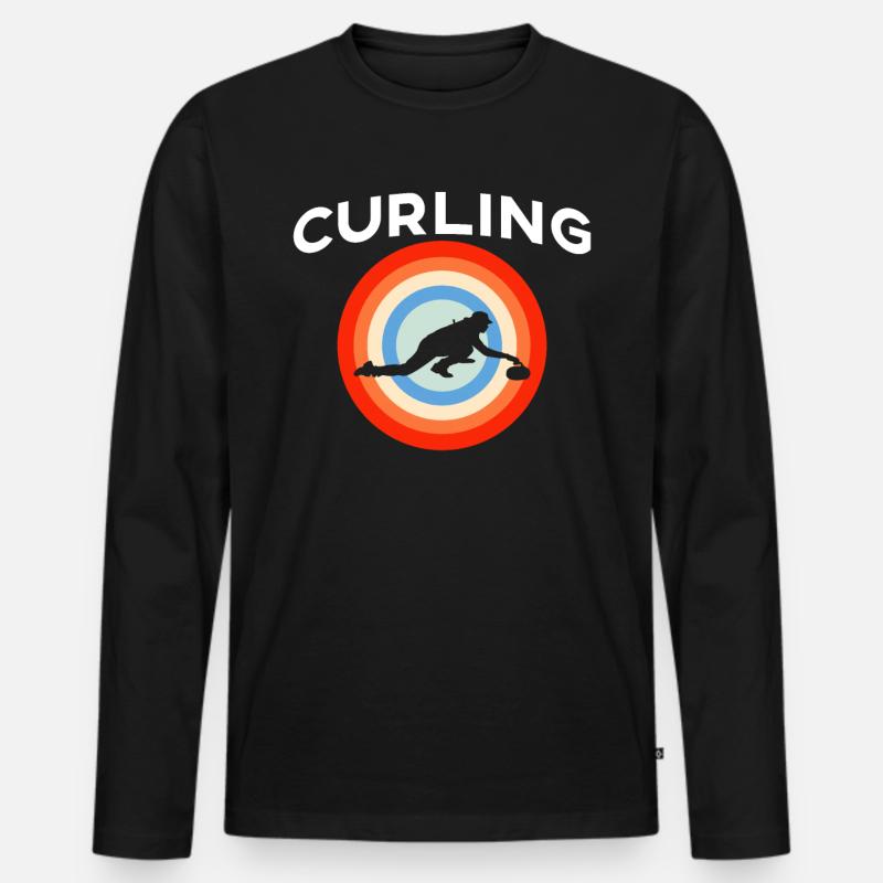 Curling Geschenk - Männer Premium Bio Langarmshirt - Schwarz