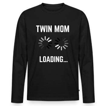 Twin Mom Twins Loading Pregnancy - Men's Premium Organic Long Sleeve Shirt - black - Front - Nico (187cm)