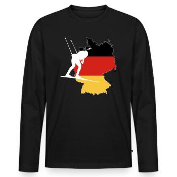 Germany Flag German Flag Biathlon - Men's Premium Organic Long Sleeve Shirt - black - Front - Nico (187cm)