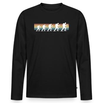 Vintage Retro Raquette - T-shirt manches longues Premium bio Homme - noir - Devant - Nico (187cm)