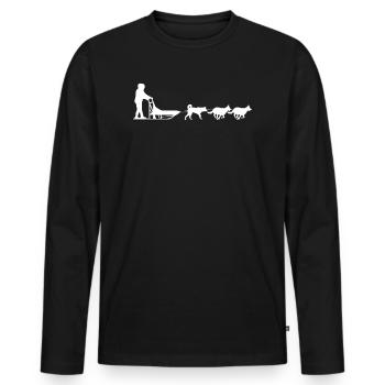 Dogsled course de traîneau à chiens - T-shirt manches longues Premium bio Homme - noir - Devant - Nico (187cm)