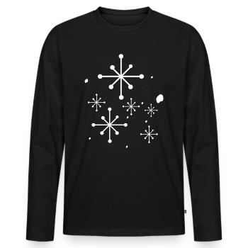 Snowflakes Gift Snow Lovers - Men's Premium Organic Long Sleeve Shirt - black - Front - Nico (187cm)