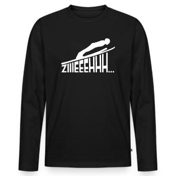 ZIIIIEEEEEH Skispringer Geschenk - Männer Premium Bio Langarmshirt - Schwarz - Vorne - Nico (187cm)