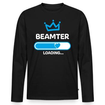 Beamter Gratulieren Krone - Männer Premium Bio Langarmshirt - Schwarz - Vorne - Nico (187cm)