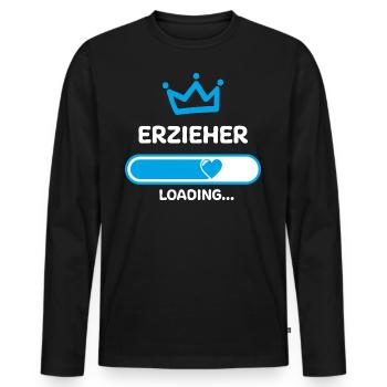 Erzieher Ausbildung Geschenkideen - Männer Premium Bio Langarmshirt - Schwarz - Vorne - Nico (187cm)