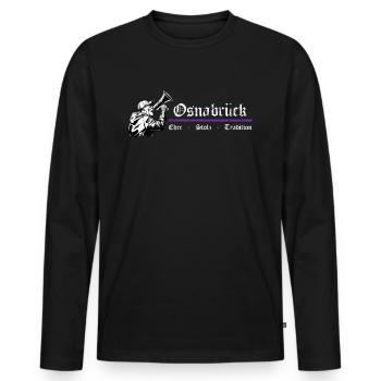 Osnabrück Ehre Stolz Tradition - Männer Premium Bio Langarmshirt - Schwarz - Vorne - Nico (187cm)