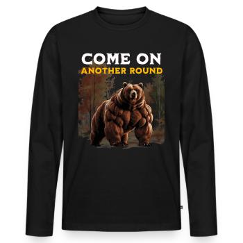 Bodybuilder Bär - Bodybuilding Bear - Männer Premium Bio Langarmshirt - Schwarz - Vorne - Nico (187cm)
