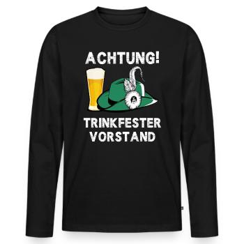 Schützenfest Spruch Schützenverein Vorstand - Männer Premium Bio Langarmshirt - Schwarz - Vorne - Nico (187cm)