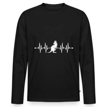 känguru - Männer Premium Bio Langarmshirt - Schwarz - Vorne - Nico (187cm)