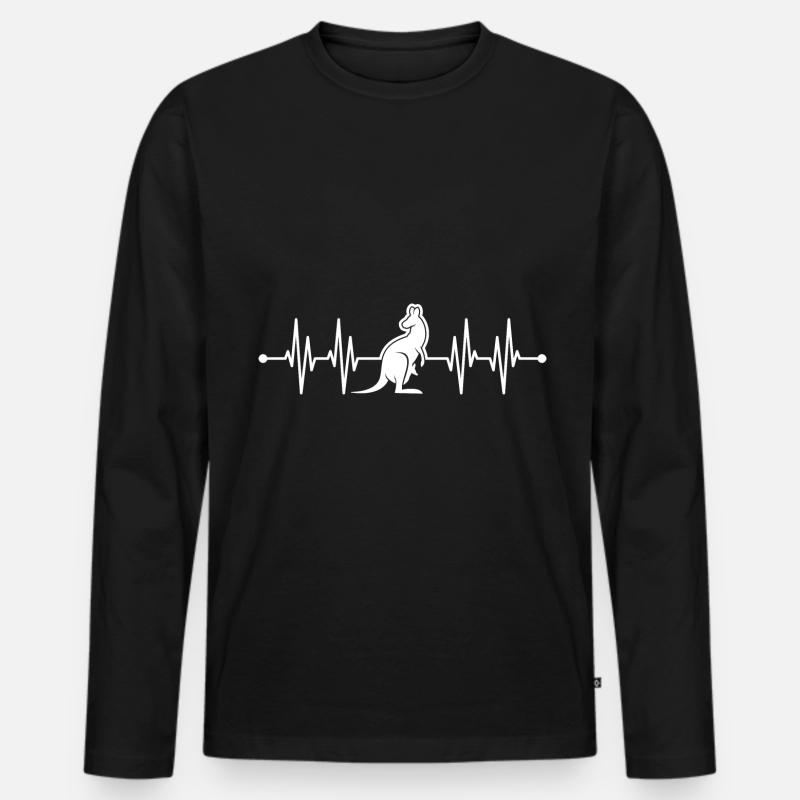 känguru - Männer Premium Bio Langarmshirt - Schwarz