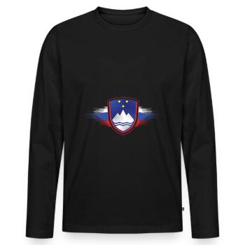 Slovenia - Men's Premium Organic Long Sleeve Shirt - black - Front - Nico (187cm)
