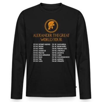 Histoire de la Grèce antique Alexandre le Grand - T-shirt manches longues Premium bio Homme - noir - Devant - Nico (187cm)