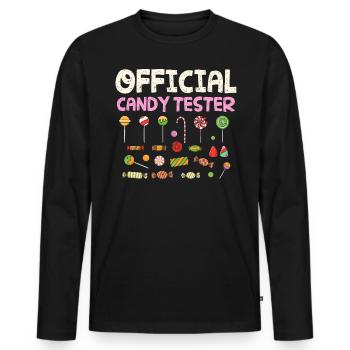 Official candy tester, candy - Men's Premium Organic Long Sleeve Shirt - black - Front - Nico (187cm)