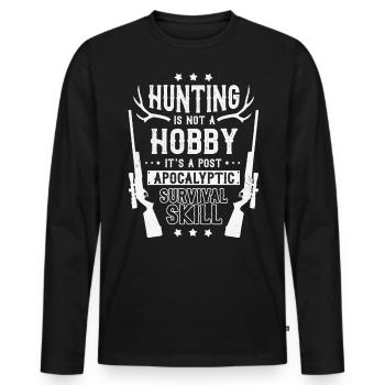Hunting, fishing, hunters, - Men's Premium Organic Long Sleeve Shirt - black - Front - Nico (187cm)