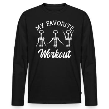 Amateurs de vin, vin buvant du vin - T-shirt manches longues Premium bio Homme - noir - Devant - Nico (187cm)
