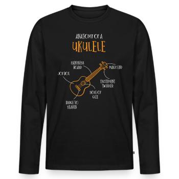 Anatomie Einer Ukulele - Männer Premium Bio Langarmshirt - Schwarz - Vorne - Nico (187cm)