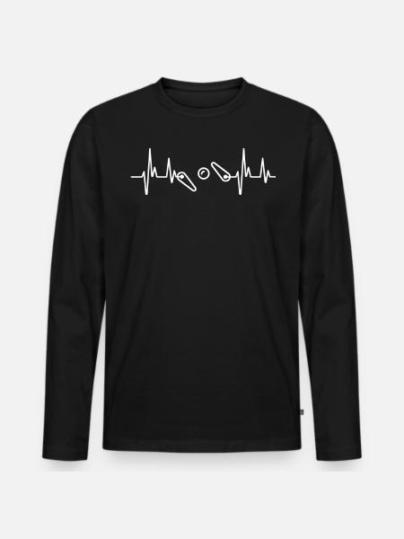 Flipper Heartbeat - Men's Premium Organic Long Sleeve Shirt - black