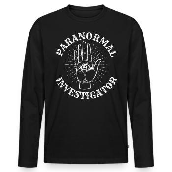 Paranormal investigator - Men's Premium Organic Long Sleeve Shirt - black - Front - Nico (187cm)