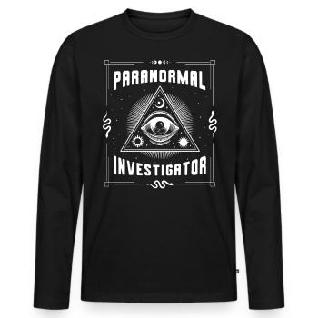 Paranormal investigator - Men's Premium Organic Long Sleeve Shirt - black - Front - Nico (187cm)
