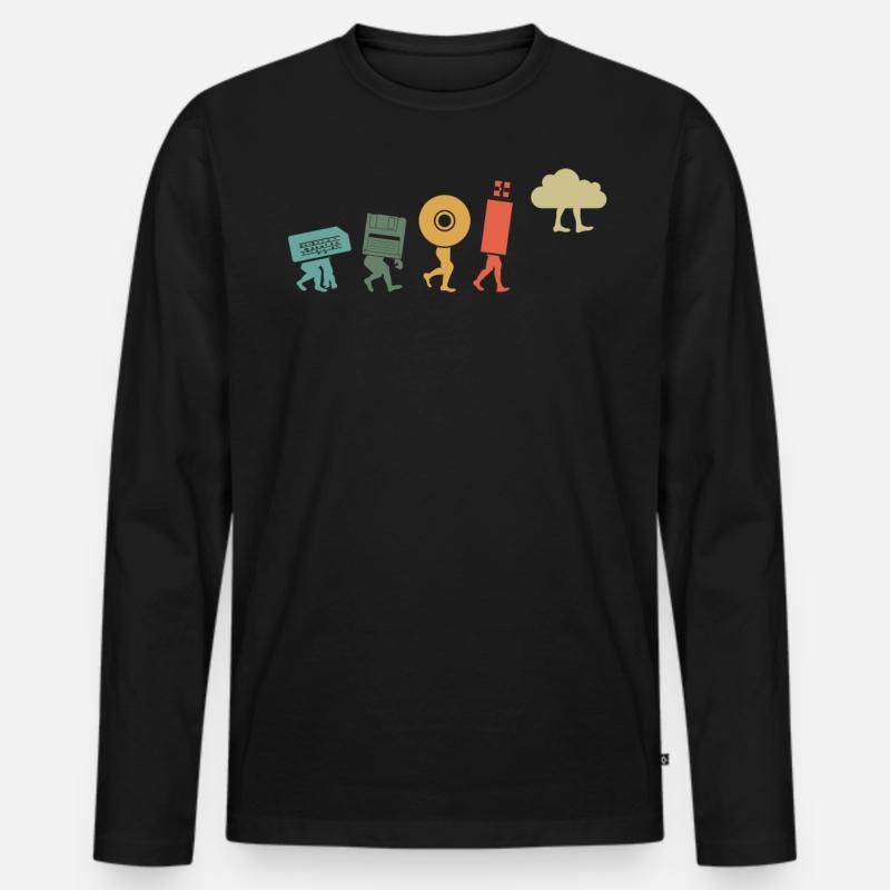 Cloud Computing, Programmierer Nerd - Männer Premium Bio Langarmshirt - Schwarz