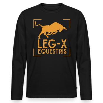 Legio X Equestris Julius Caesar - Men's Premium Organic Long Sleeve Shirt - black - Front - Nico (187cm)