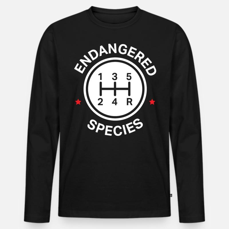 Manuelle Getriebe, Manuelles Verschieben - Männer Premium Bio Langarmshirt - Schwarz
