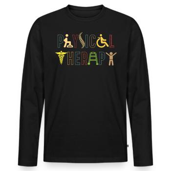 Physiotherapy - Men's Premium Organic Long Sleeve Shirt - black - Front - Nico (187cm)
