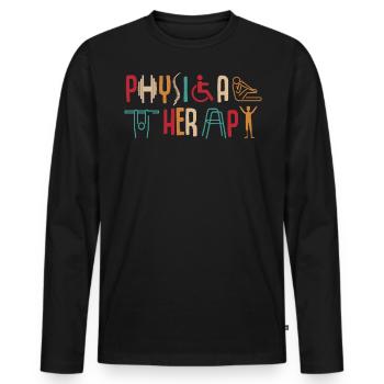 Physiotherapy - Men's Premium Organic Long Sleeve Shirt - black - Front - Nico (187cm)