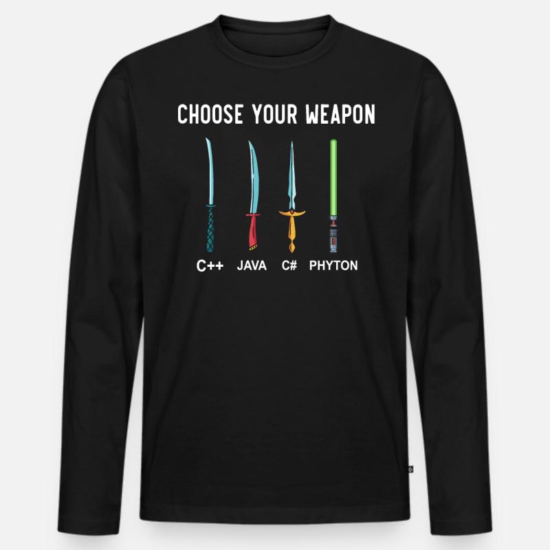 PHYTON PROGRAMMER Programming Encoder Encoding - Men's Premium Organic Long Sleeve Shirt - black