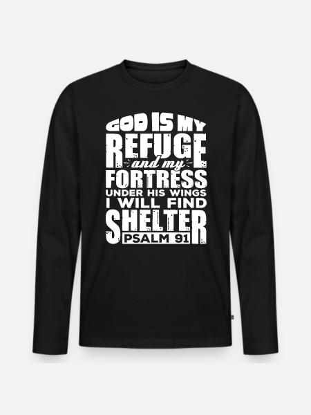 Psalm 91 Bible Verses Christian - Men's Premium Organic Long Sleeve Shirt - black