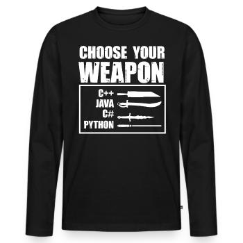 Python-Programmierung, Programmierer, Coder - Männer Premium Bio Langarmshirt - Schwarz - Vorne - Nico (187cm)
