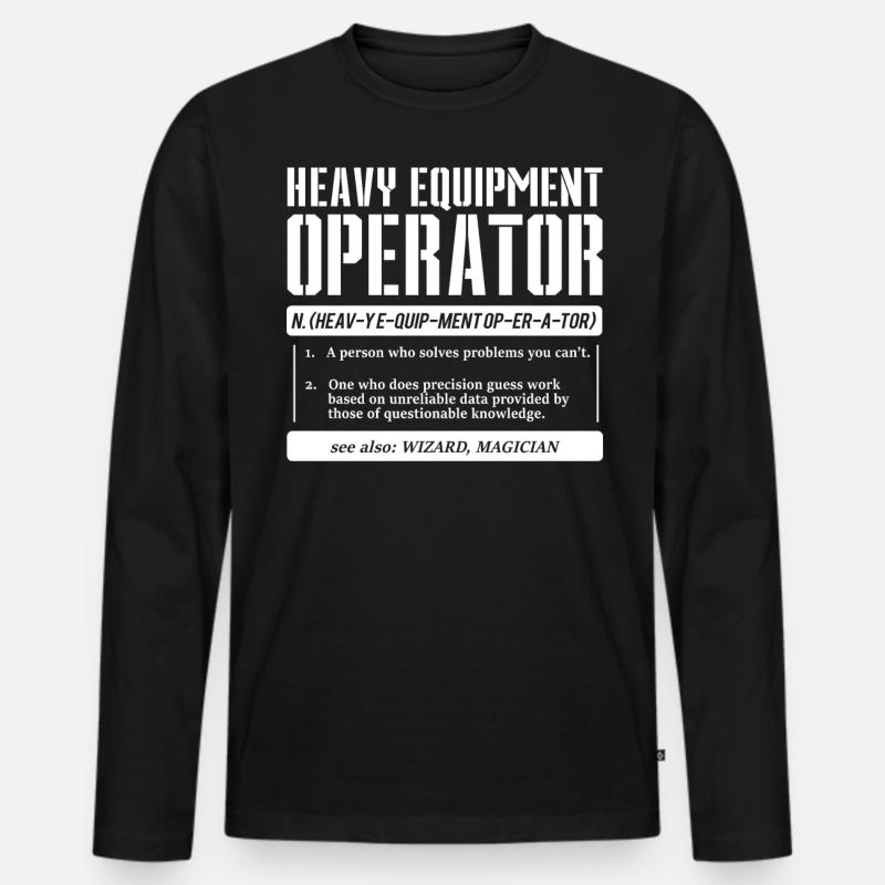 Baggerfahrer - Männer Premium Bio Langarmshirt - Schwarz