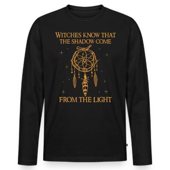 Hexenfrau, Hexerei, Wicca - Männer Premium Bio Langarmshirt - Schwarz - Vorne - Nico (187cm)