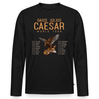 Gaius Julius Caesar World Tour, Antike Römer - Männer Premium Bio Langarmshirt - Schwarz - Vorne - Nico (187cm)