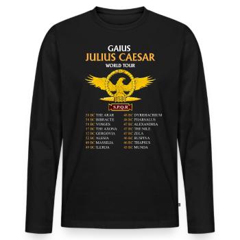 Gaius Julius Caesar World Tour, Antike Römer - Männer Premium Bio Langarmshirt - Schwarz - Vorne - Nico (187cm)