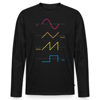 Synthesizer Audiowaves Analog Digital - Männer Premium Bio Langarmshirt - Schwarz - Vorne - Nico (187cm)