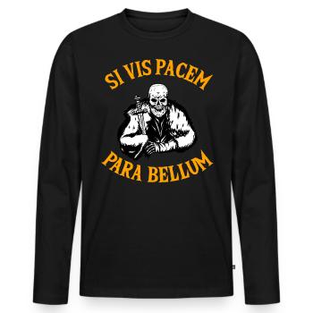 SI VIS Pacem Para Bellum - Männer Premium Bio Langarmshirt - Schwarz - Vorne - Nico (187cm)