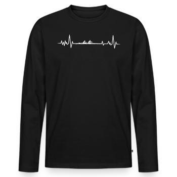 Rudern Herzschlag, Gruppe Rudern Rudern - Männer Premium Bio Langarmshirt - Schwarz - Vorne - Nico (187cm)