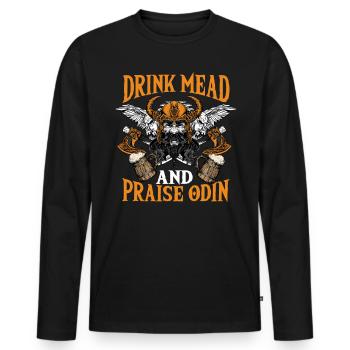 Wikinger Wikinger Nordmythologie - NORSE - Männer Premium Bio Langarmshirt - Schwarz - Vorne - Nico (187cm)