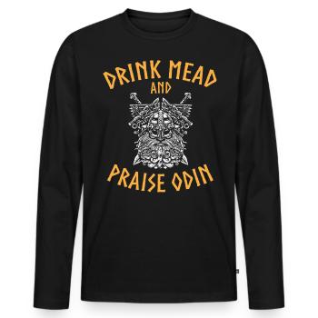 Wikinger Wikinger Nordmythologie - NORSE - Männer Premium Bio Langarmshirt - Schwarz - Vorne - Nico (187cm)