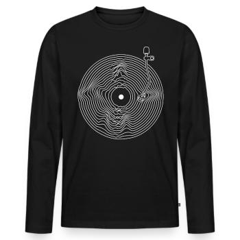 Vinyl Draws Audiophile Music Record - Men's Premium Organic Long Sleeve Shirt - black - Front - Nico (187cm)