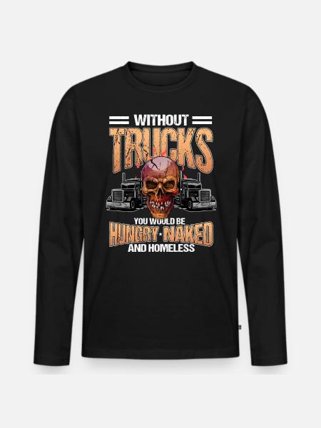 Truck Driver Trucker Trucks - Men's Premium Organic Long Sleeve Shirt - black