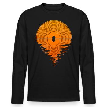 Vinyl Sunset Vinyl Rekord LP Audiophile - Männer Premium Bio Langarmshirt - Schwarz - Vorne - Nico (187cm)