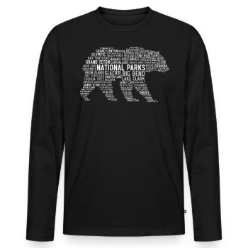 U.S. National Parks, Bear National Park - Men's Premium Organic Long Sleeve Shirt - black - Front - Nico (187cm)