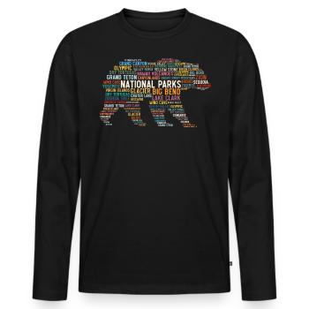 U.S. National Parks, Bear National Park - Men's Premium Organic Long Sleeve Shirt - black - Front - Nico (187cm)