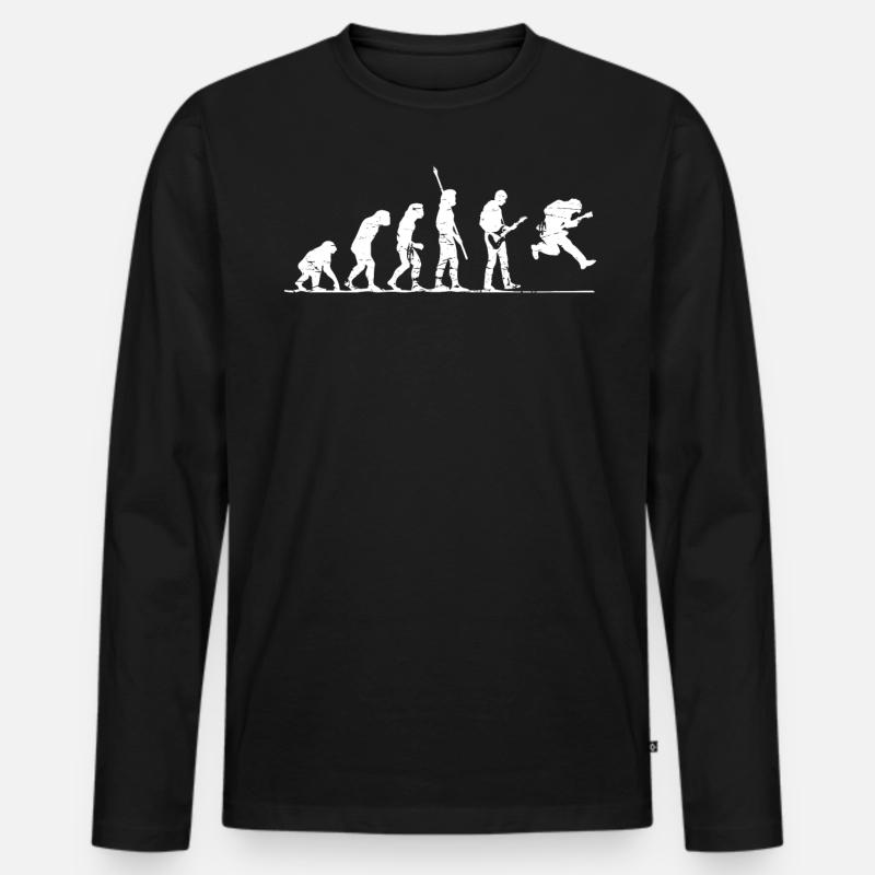 Guitar player Evolution, guitarist - Men's Premium Organic Long Sleeve Shirt - black