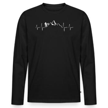 MTB, Mountainbiker Mountainbike - Männer Premium Bio Langarmshirt - Schwarz - Vorne - Nico (187cm)